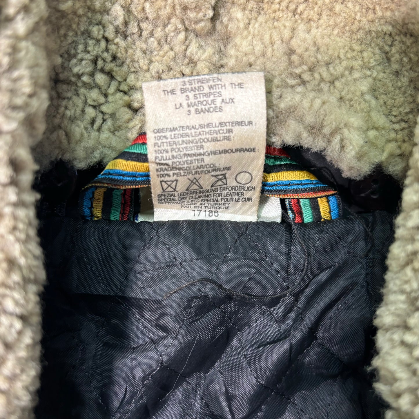 adidas Sapporo 1972 Winter Olympics Leather Bomber Jacket Black 90s M vintage