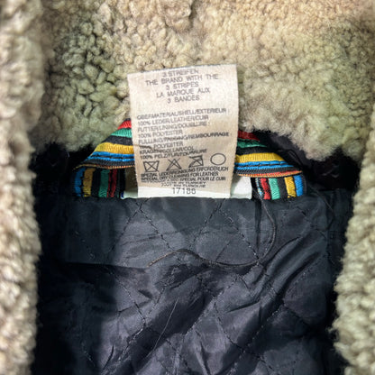 adidas Sapporo 1972 Winter Olympics Leather Bomber Jacket Black 90s M vintage