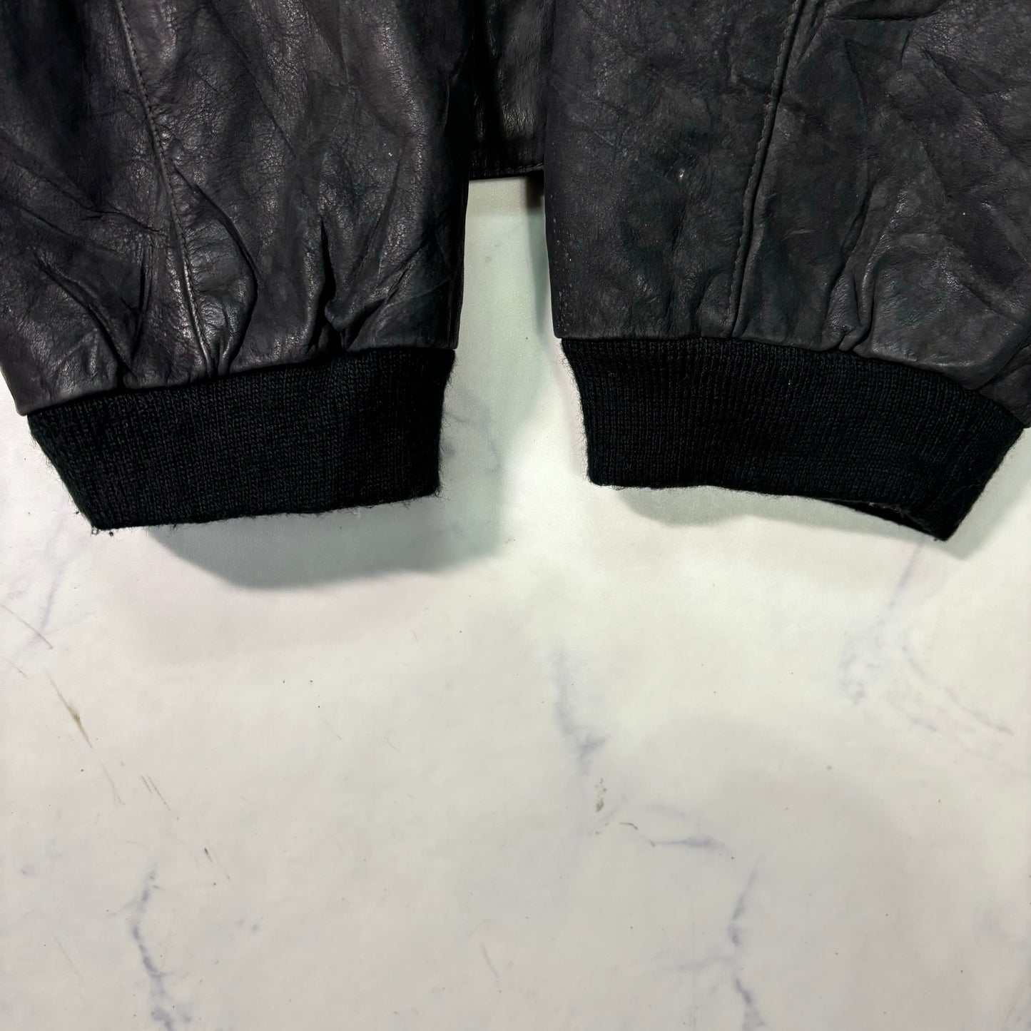 adidas Sapporo 1972 Winter Olympics Leather Bomber Jacket Black 90s M vintage