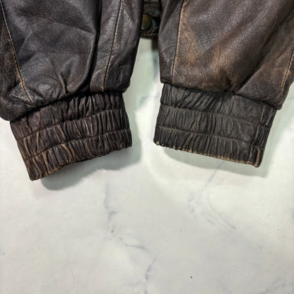 adidas Lake Placid 1932 Olympics Leather Bomber Jacket 90s vintage