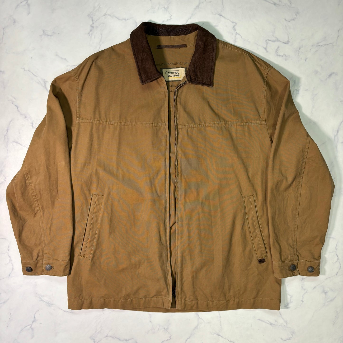 Camel Active Leather Collar Jacket Beige Duck　