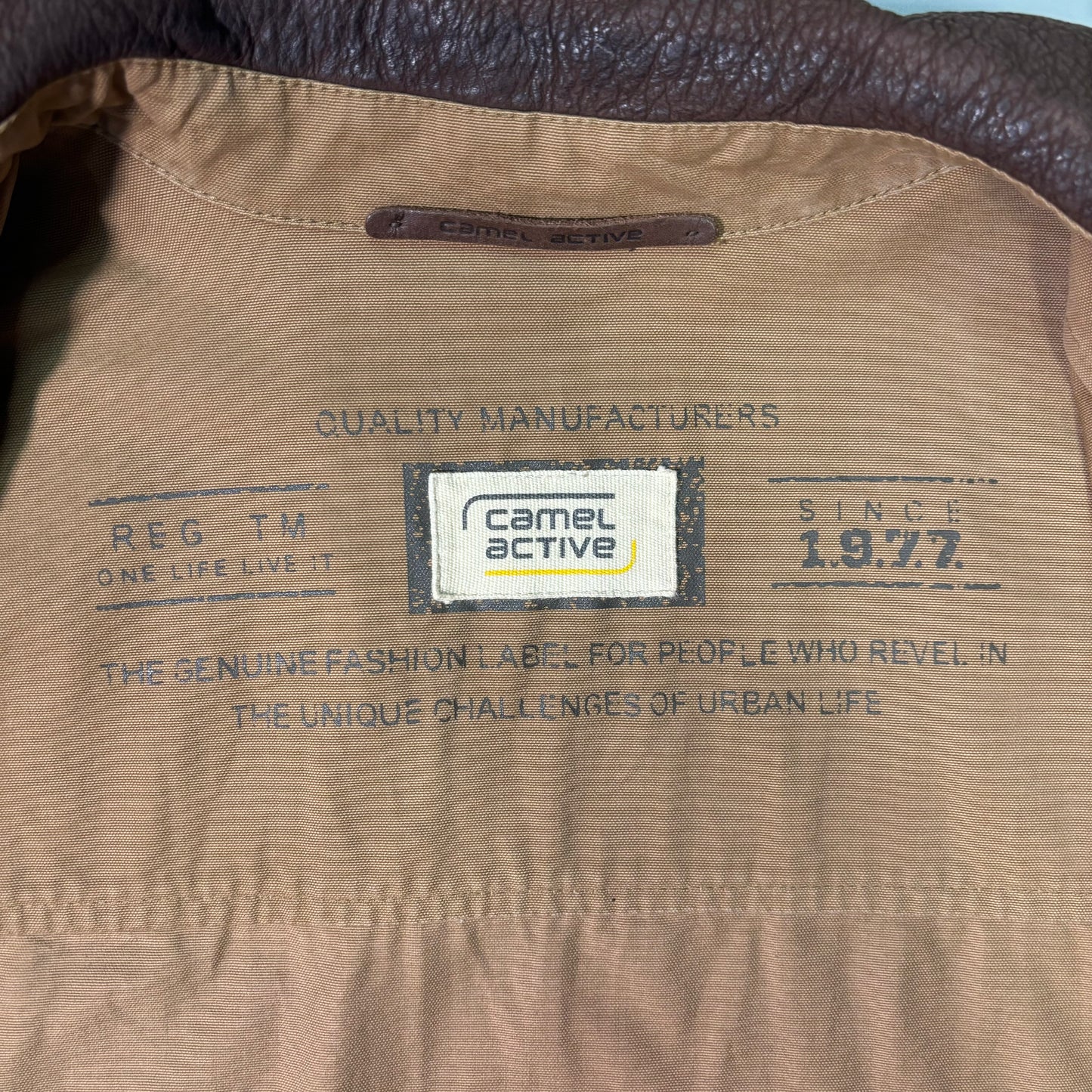 Camel Active Leather Collar Jacket Beige Duck　