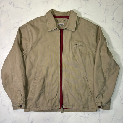 Beige Swing Top Jacket Red Lining Zip Up