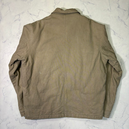 Beige Swing Top Jacket Red Lining Zip Up