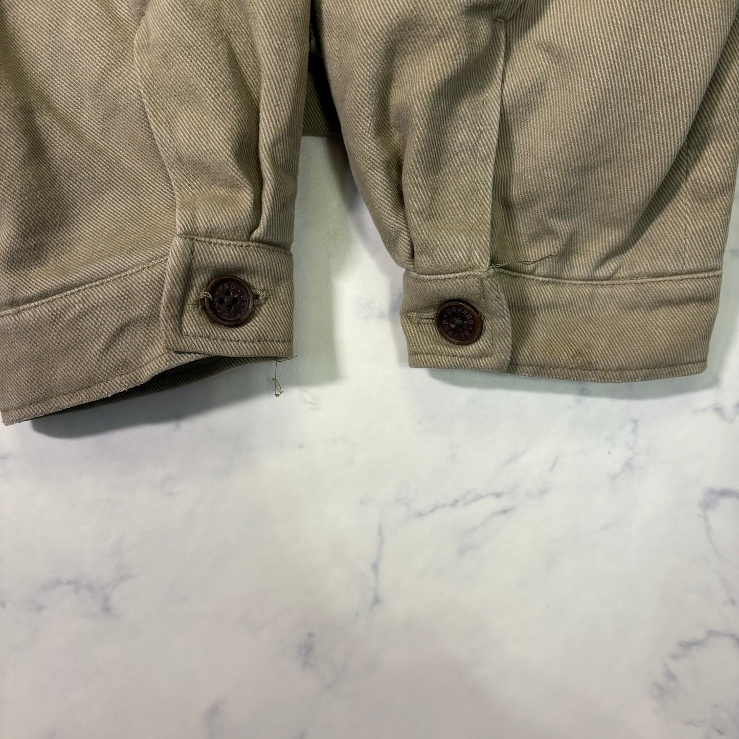 Beige Swing Top Jacket Red Lining Zip Up