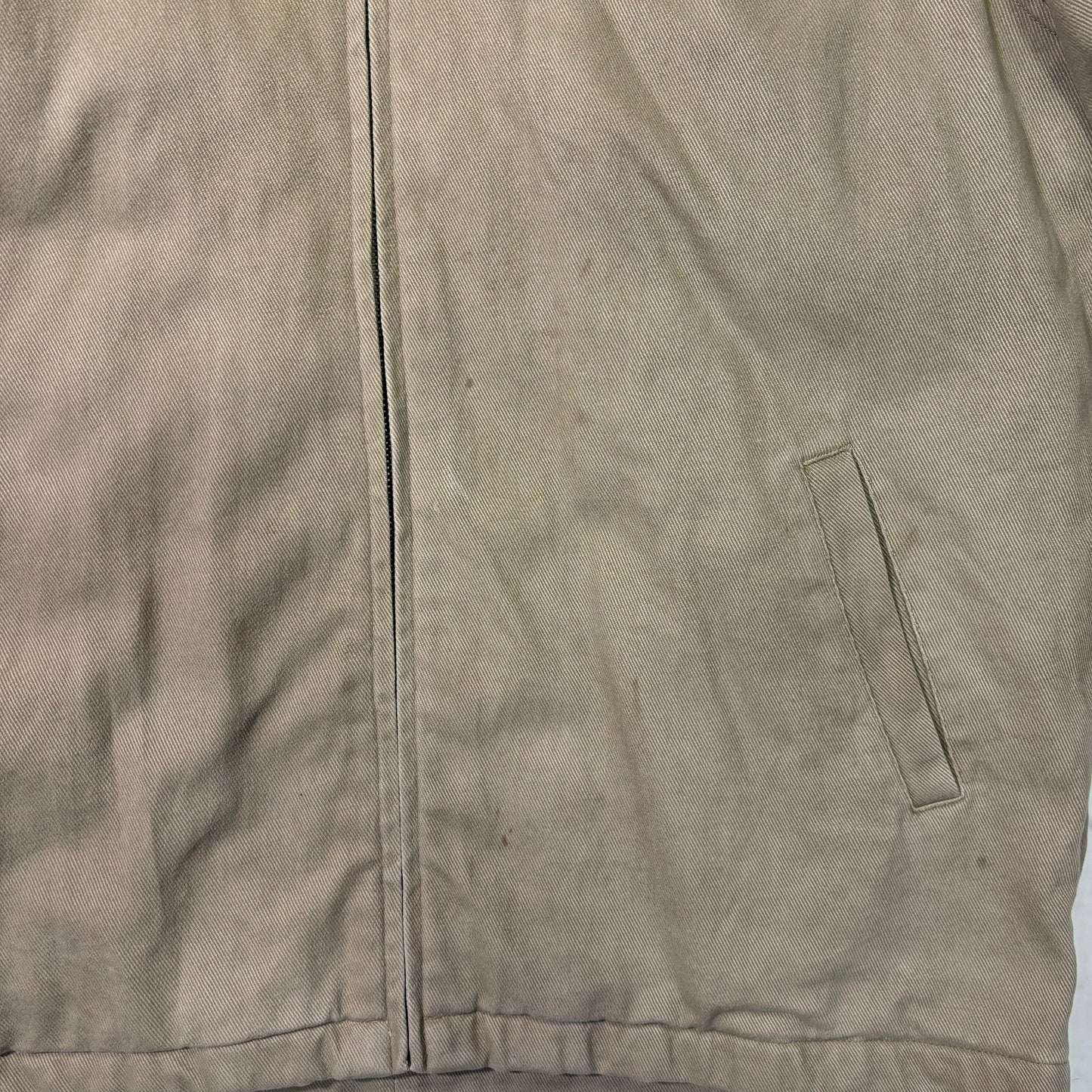Beige Swing Top Jacket Red Lining Zip Up