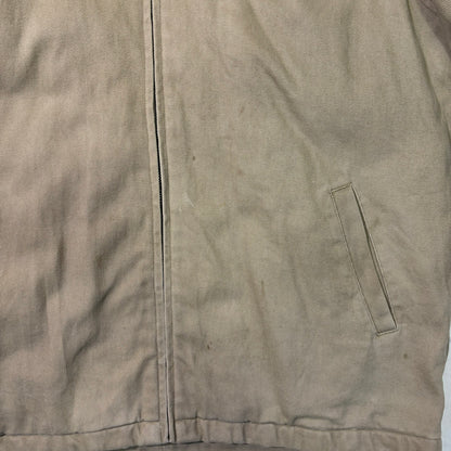 Beige Swing Top Jacket Red Lining Zip Up