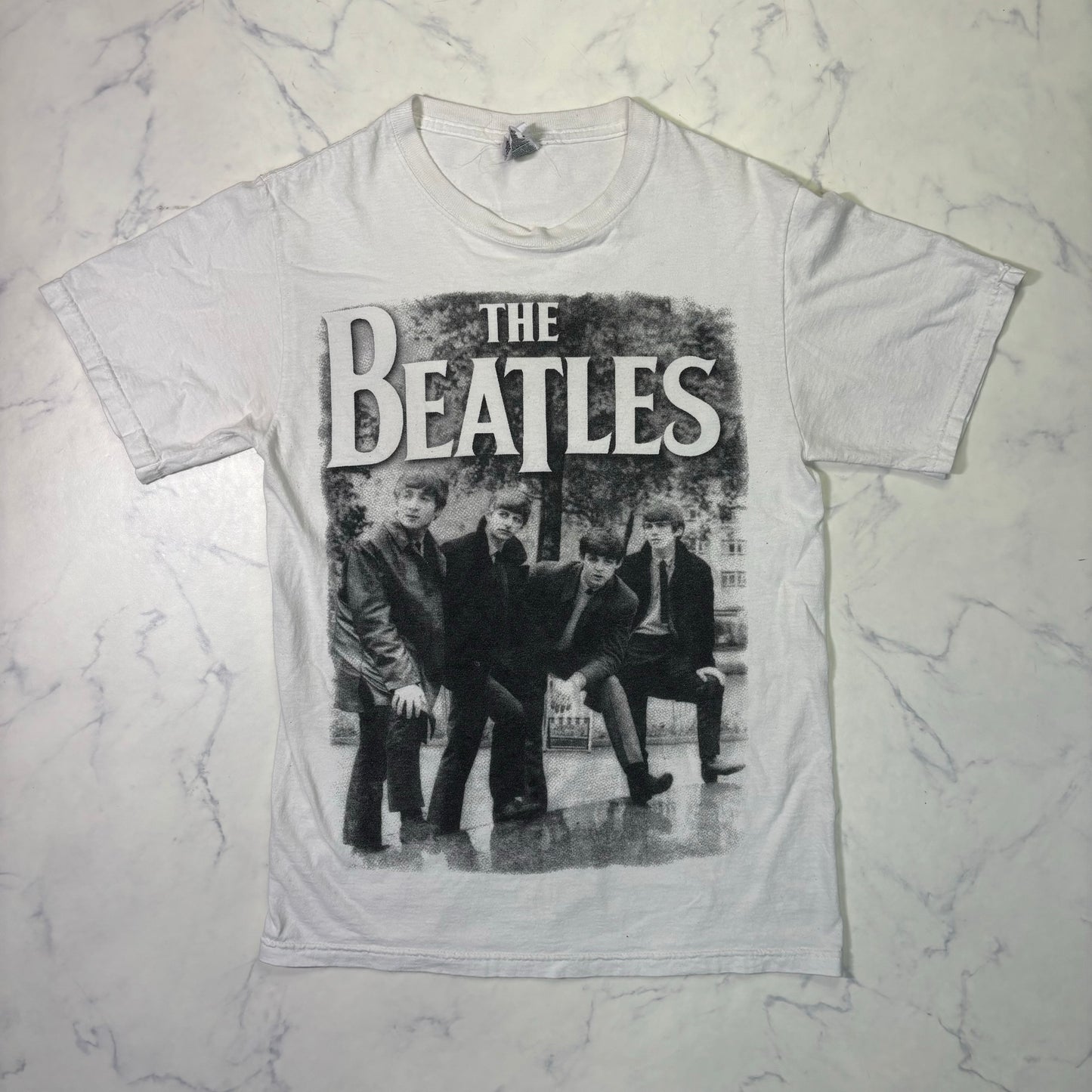 The Beatles White Photo Band T-Shirt