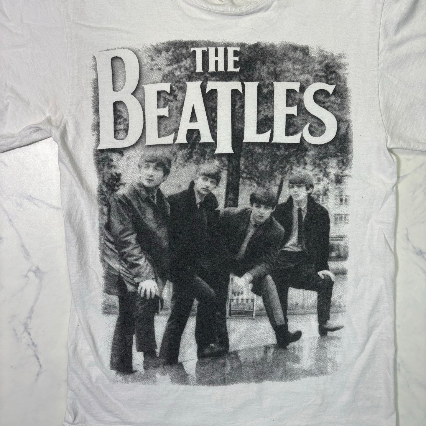 The Beatles White Photo Band T-Shirt