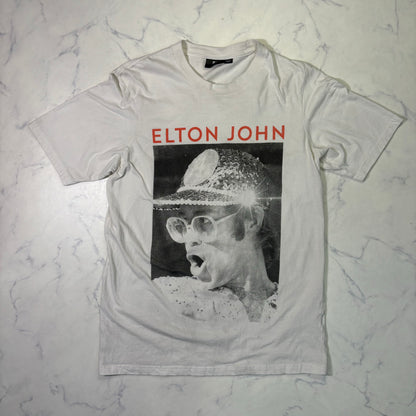 Elton John White Graphic Band T-Shirt