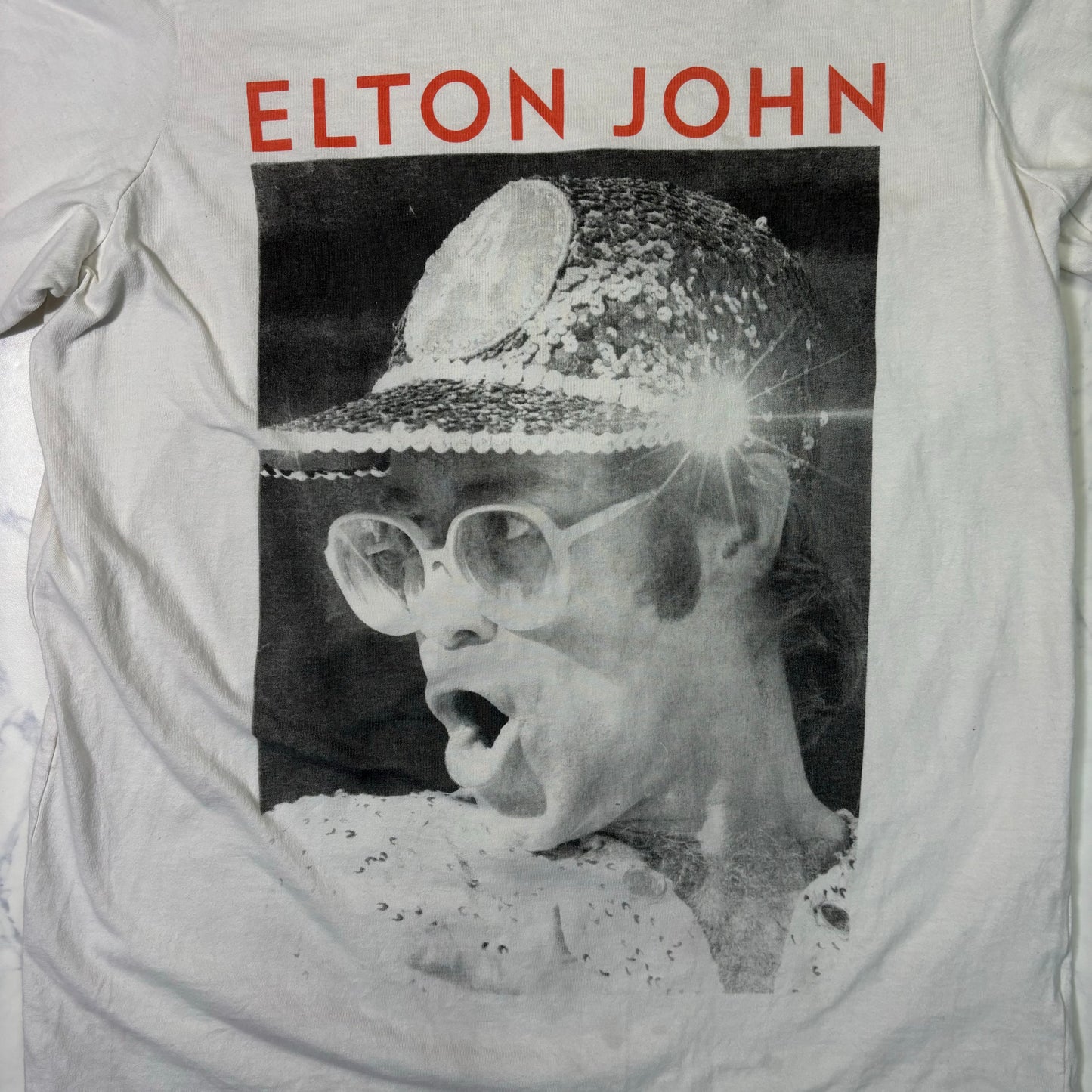 Elton John White Graphic Band T-Shirt