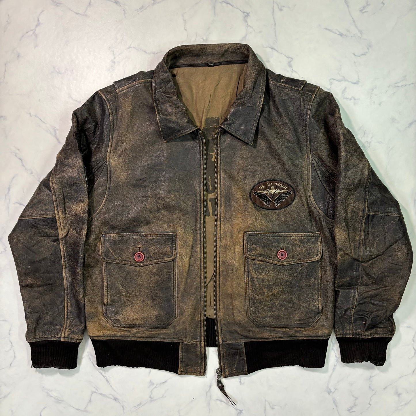 A-2 leather flight jacket 90s usa