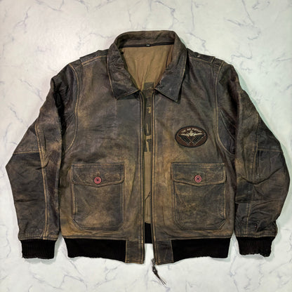 A-2 leather flight jacket 90s usa