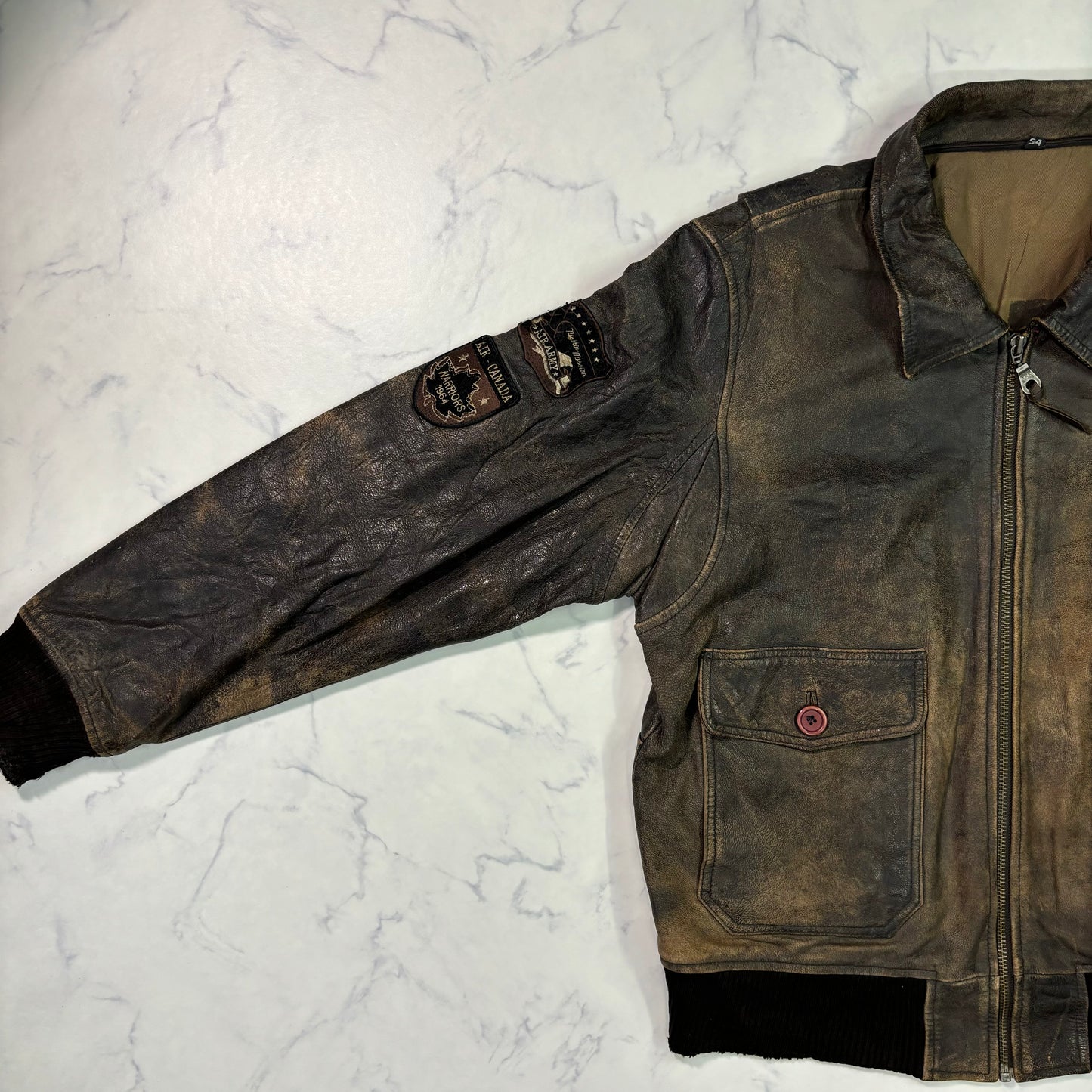 A-2 leather flight jacket 90s usa