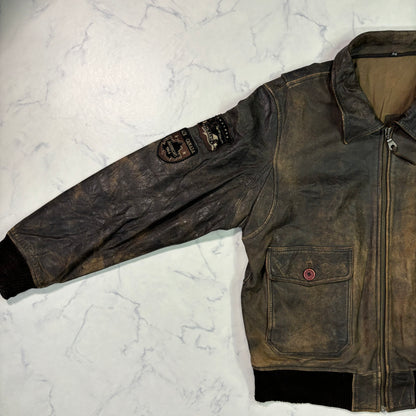 A-2 leather flight jacket 90s usa