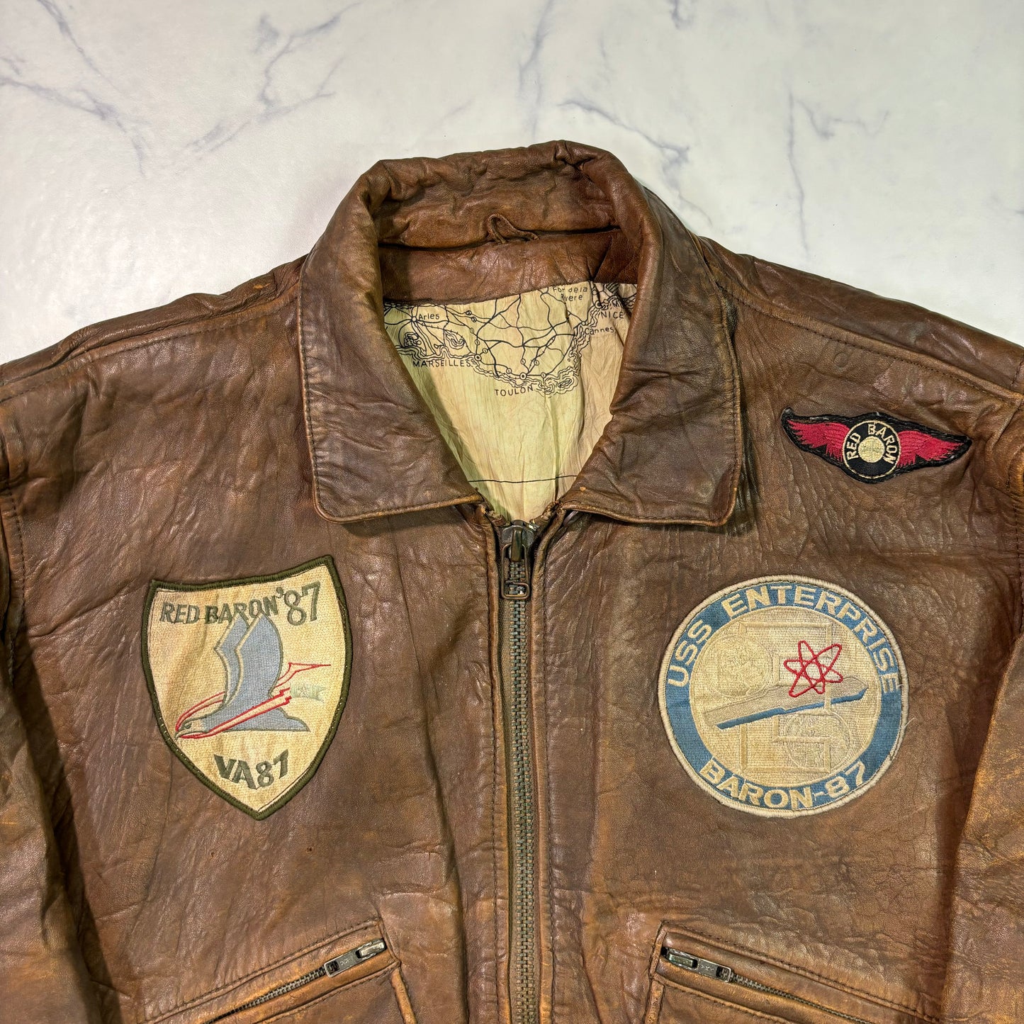 A-2 flight leather jacket brown 90s usa
