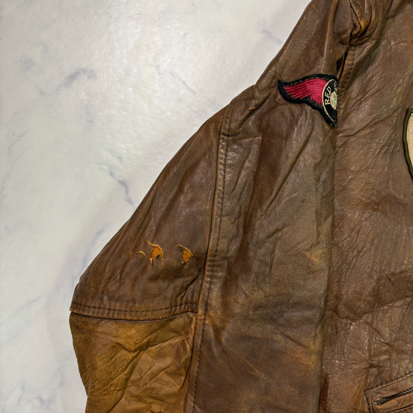 A-2 flight leather jacket brown 90s usa