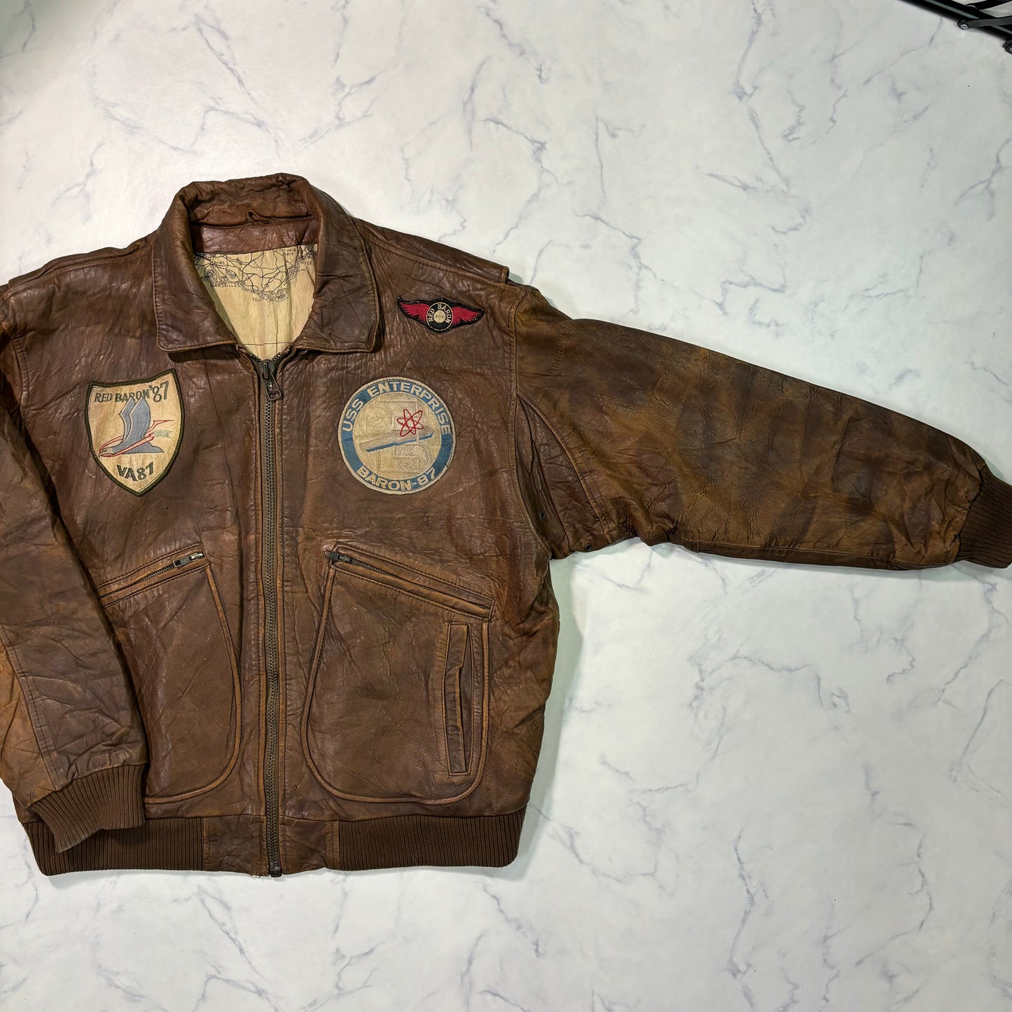 A-2 flight leather jacket brown 90s usa