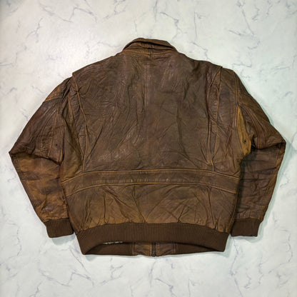 A-2 flight leather jacket brown 90s usa