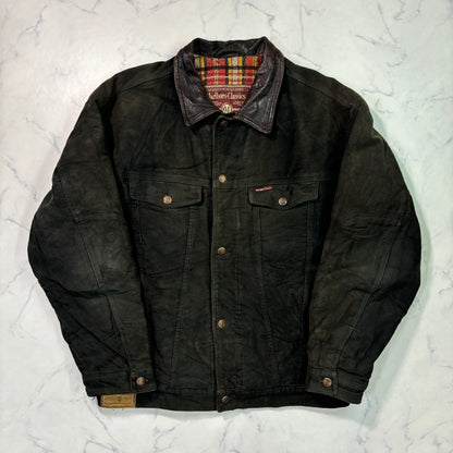 marlboro classics leather tracker jacket 90s