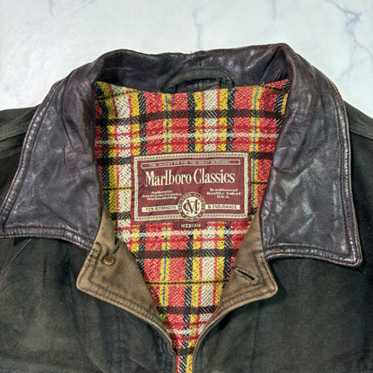 marlboro classics leather tracker jacket 90s