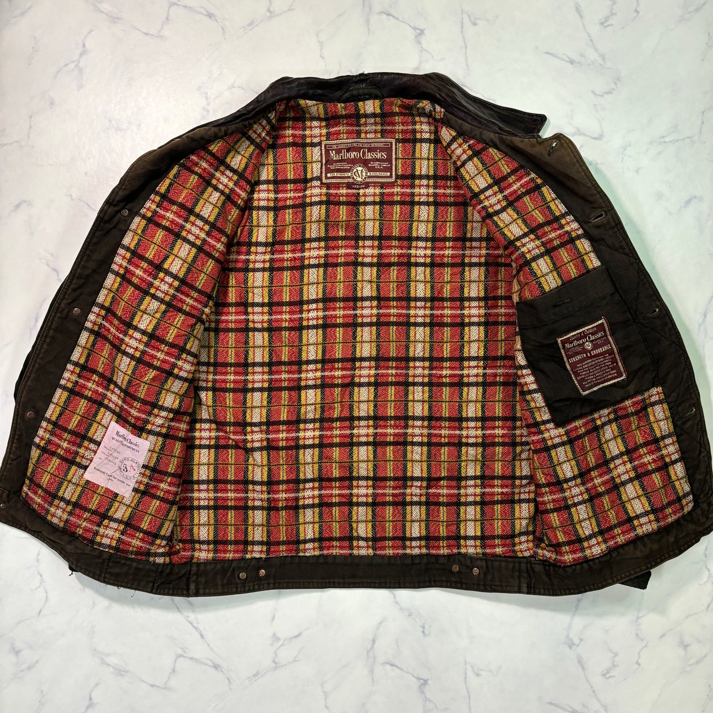 marlboro classics leather tracker jacket 90s